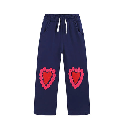 Sweatpants Girl Heart Embroidery Pants - Sweatpants - Jumping Meters - Mad Fly Essentials
