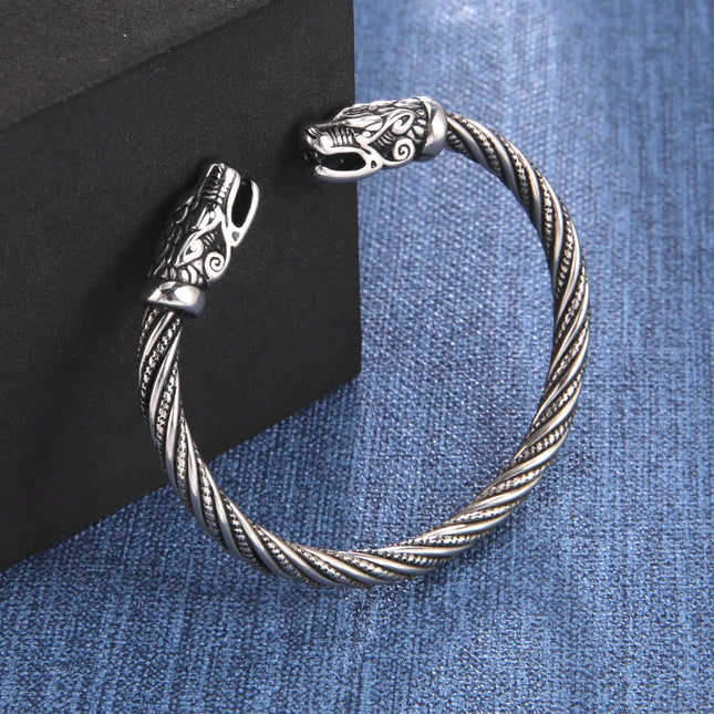 Men Viking Snake Wolf Animal Medieval Norse Bracelet