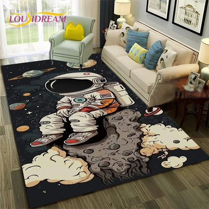 Area Rug Universe Space Galaxy Planet 3D Rug - Area Rug - Essential Rugs - Mad Fly Essentials