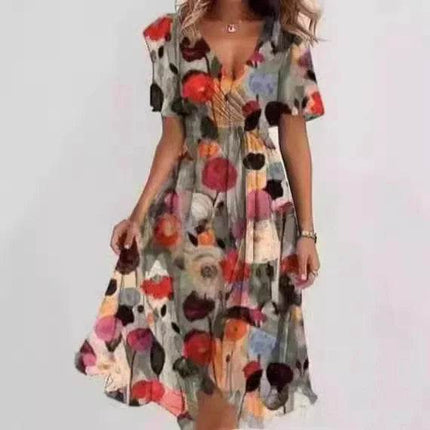 Women Plus Floral Business Lady Maxi Dress - Mad Fly Essentials