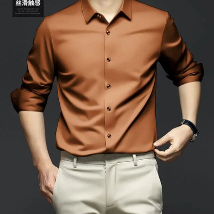 Men Business Casual Long S-6XL Formal Shirts