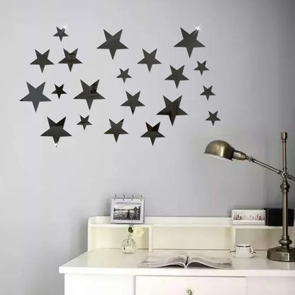 Home Decor 82PCS Star Mosaic Mirror Sticker Wall Decals - Home Decor - Zooyoo - Mad Fly Essentials
