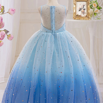 Party Dress Baby Girl Summer Casual Blue Flower Dress - Party Dress - Kids Tales - Mad Fly Essentials