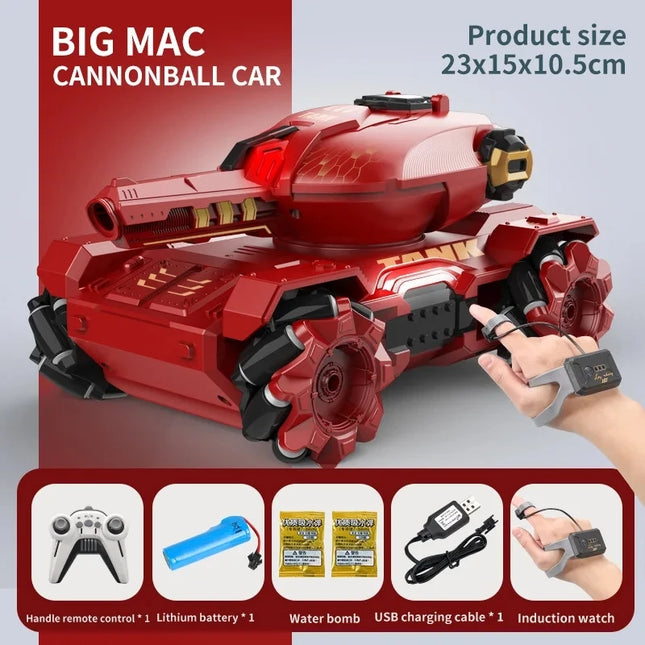Kids RC Water Bomb Launcher 4WD 2.4G Tank Toy