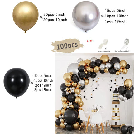 Wedding Decor Black Gold Balloon Garland Arch Kits Party Decor - Wedding Decor - Hviero - Mad Fly Essentials