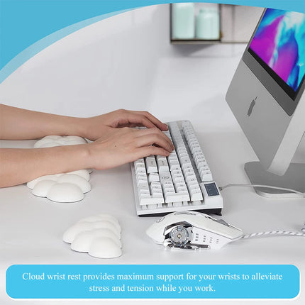 Cloud Memory-Foam Ergonomic Leather Keyboard Wrist Support