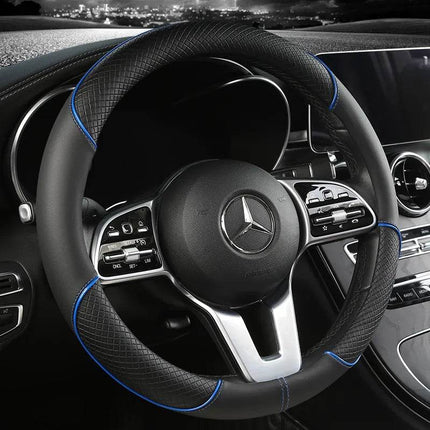 Auto Leather Stitch Steering Wheel Cover - Mad Fly Essentials