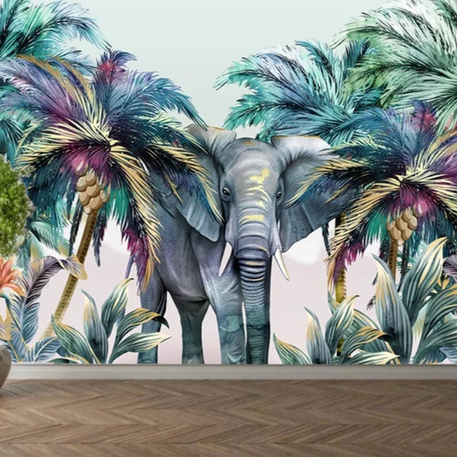 Custom 3D Hand Painted Forest Animal Mural Wallpaper