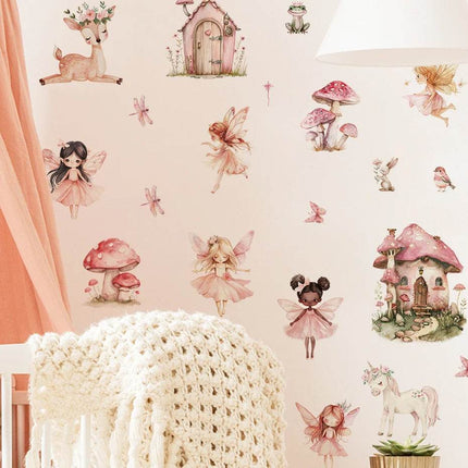 Cartoon Fairy Mushroom Nursery 3D Wall Stickers - Mad Fly Essentials