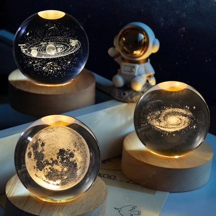LED Night Light 3D Crystal RGB Planetary Galaxy Lamp - LED Night Light - Trecaan - Mad Fly Essentials
