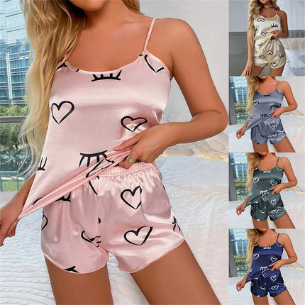 Women Heart Princess Sleepwear Pajama Set