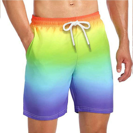 Men 3D Rainbow Gradient Boardshorts