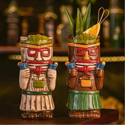 Beer Mug Hawaiian Style Tiki Party Cocktail Drinkware - Tiki Treasures - Beer Mug - Mad Fly Essentials
