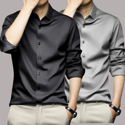 Men Business Casual Long S-6XL Formal Shirts
