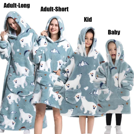 Hoodies Women Family Matching XL Lion Plush Blanket Hoodies - Animal Game - Mad Fly Essentials