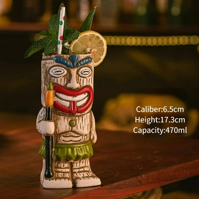 Beer Mug Hawaiian Style Tiki Party Cocktail Drinkware - Tiki Treasures - Beer Mug - Mad Fly Essentials