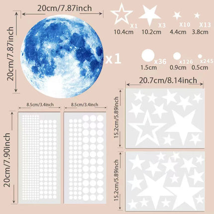 3D Wall Sticker Luminous Moon Stars Decal - 3D Wall Sticker - Zooyoo - Mad Fly Essentials