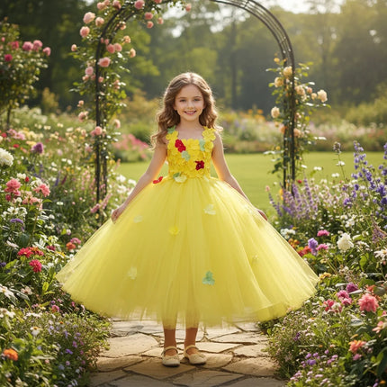 Party Dress Girl Little Princess Flower Petal Girl Dress - Party Dress - Maiden Vision - Mad Fly Essentials