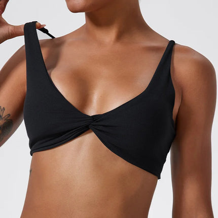 Fitness Top Women Twist Front Seamless Sports Bra - Fitness Top - Maidis - Mad Fly Essentials