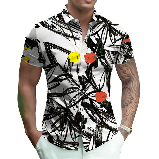 Men's 3D Floral Card Party Shirts