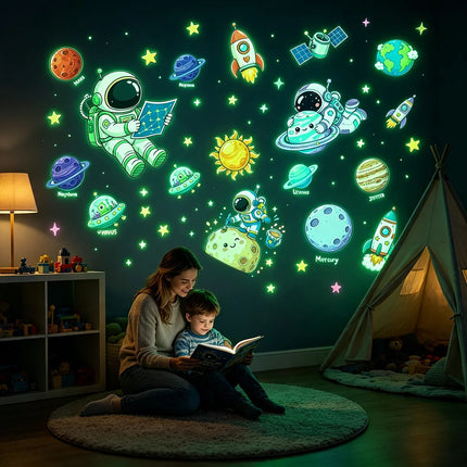 Kids Room Decor Luminous Space Theme Wall Stickers - Kids Room Decor - Three Ratels - Mad Fly Essentials