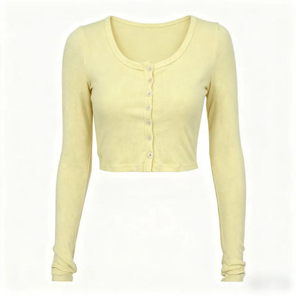 Sweater Women O-Neck Blue Crop Top Sweater - Karrcat - Mad Fly Essentials
