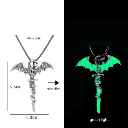 Necklace Luminous Kids Gothic Dragon Neck Cord Party Pendant Boy New - Losstower - Necklace - Mad Fly Essentials