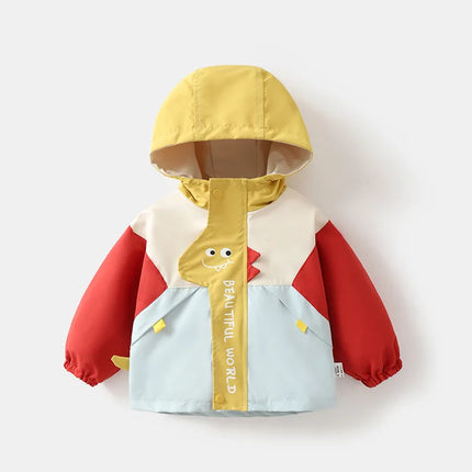 Jacket Boy Waterproof 1-6y Dinosaur Spliced Rain Coat - Jacket - Rownocean - Mad Fly Essentials