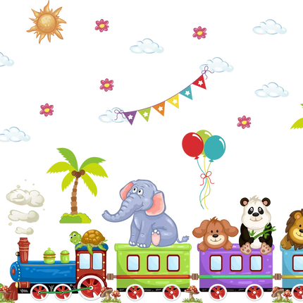 Cartoon Little Train Animal 3D Wall Sticker