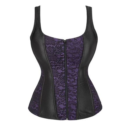 Corset Women Strap Polka Jacquard Gothic Bustier - Corset - Elsvios - Mad Fly Essentials