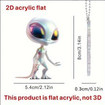 Keychain Green Alien 2D Science Fiction Car Pendant - Keychain - Kingonedom - Mad Fly Essentials