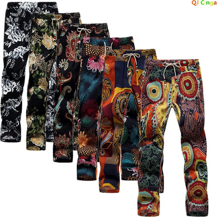 Pants Men 3D Activewear Paisley S-6XL Linen Pants - Pants - SeaBreeze - Mad Fly Essentials