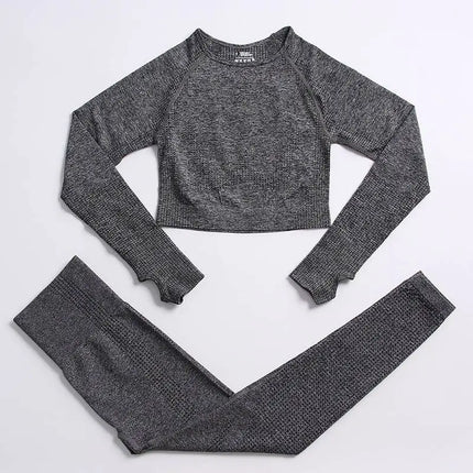 Outfit Set Women 2pc Solid Seamless Top Leggings Set - Outfit Set - Ensemble - Mad Fly Essentials