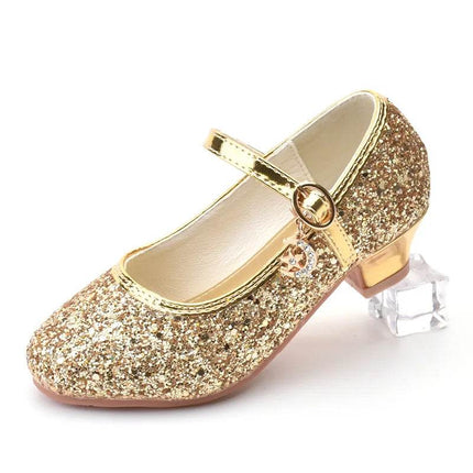 Kids Fashion High Heel Sequin Dance Princess Dress Shoes Girls Footwear - Mad Fly Essentials