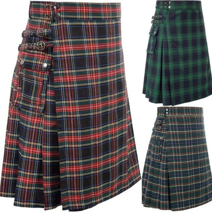 Costume Wear Men Plaid Scottish Buckle Skirt - Costume Wear - Instant Costumes - Mad Fly Essentials