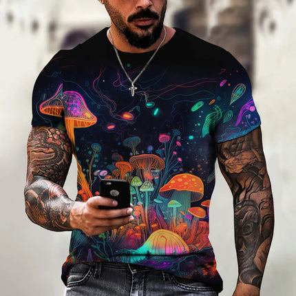 Men Magic Mushroom Psychedelic Short 3D Shirts