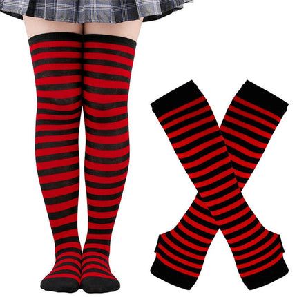 Women Striped Green Knee High Socks - Mad Fly Essentials