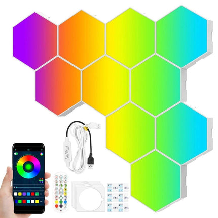 RGBIC LED Smart App Remote Hexagonal DIY Night Lights - Mad Fly Essentials