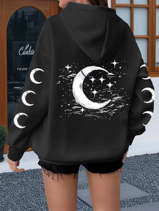 Hoodies Women Moon Winter Y2K Gothic Pullover - Hoodies - xwomenday - Mad Fly Essentials