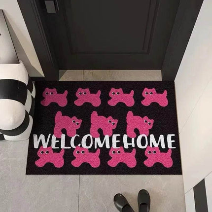 Retro Pink Cat Entrance Doormat - Mad Fly Essentials