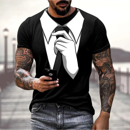 Shirt Men Fashion 3D Short Suit Graphic Tee - Shirt - Gothica - Mad Fly Essentials