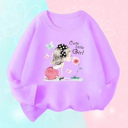 Hoodies Girls Long Heart Kids Graphic Tee Tops - Hoodies - Lolocee - Mad Fly Essentials