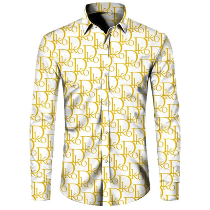 Men's Fashion Lapel Button Long Party Shirts