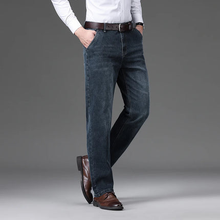 Jeans Men Blue-Grey Classic Denim Pants - Jeans - Brother Wang - Mad Fly Essentials