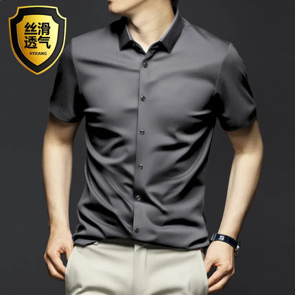 Men S-6XL Business Casual Wrinkle-Resistant Formal Shirts
