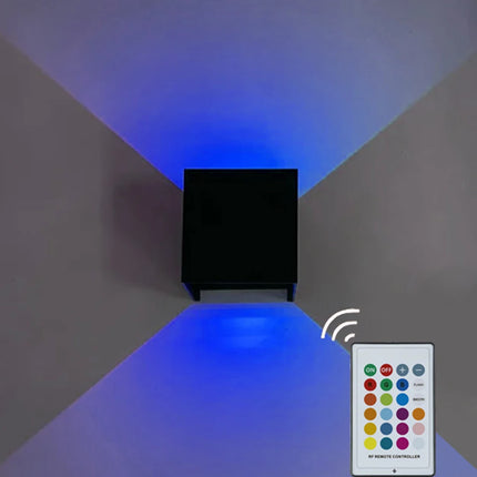 Rechargeable RGB LED Remote Square Wall Sconce