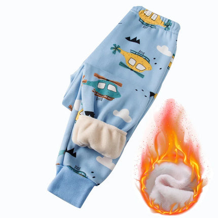 Girl's Thermal Leggings Christmas Plush Pants - Kids Shop Mad Fly Essentials