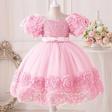 Party Dress Baby Girl Flower Baptism Tutu Birthday Dress - Party Dress - Emmababy - Mad Fly Essentials