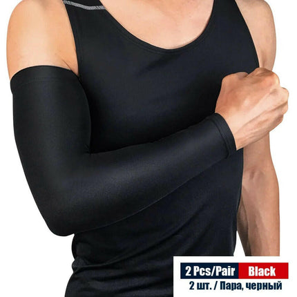 Men Long-Arm Sleeves-UV-Protection Compression Elbow Cover