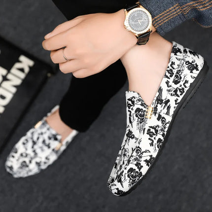 Loafers Men Business Casual Floral Loafers - Loafers - ZXQ - Mad Fly Essentials